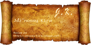 Jánossy Kira névjegykártya